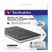 Verbatim Disco duro portátil y seguro Store n Go de 2 TB con teclado