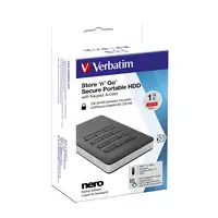 Verbatim Disco duro portátil y seguro Store n Go de 2 TB con teclado