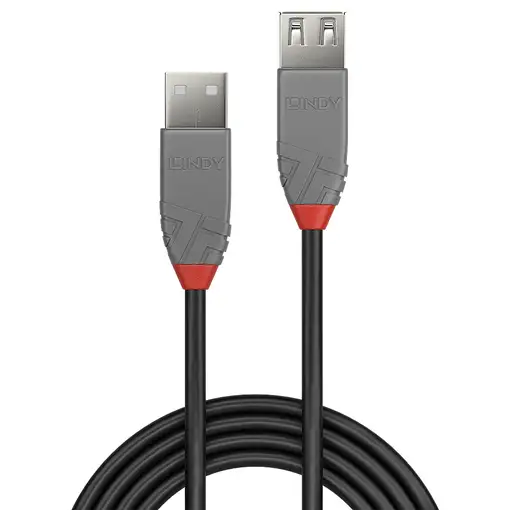 Lindy 36702 cable USB USB 2.0 1 m USB A Negro, Gris