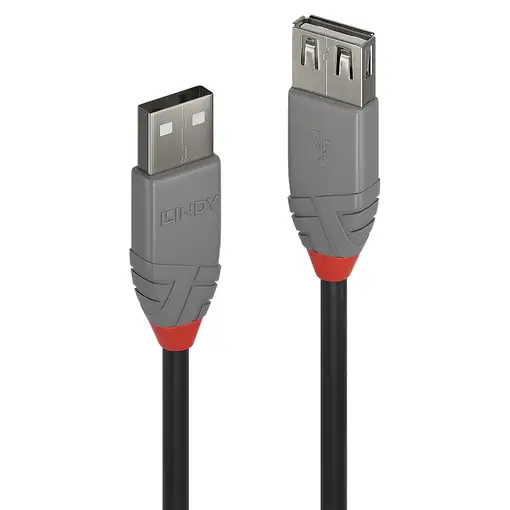 Lindy 36702 cable USB USB 2.0 1 m USB A Negro, Gris