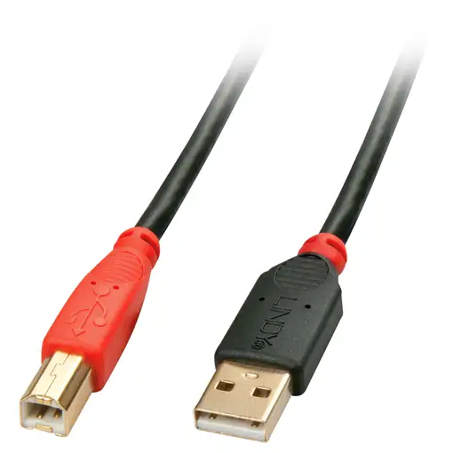 Lindy 42762 cable USB USB 2.0 15 m USB A USB B Negro, Rojo