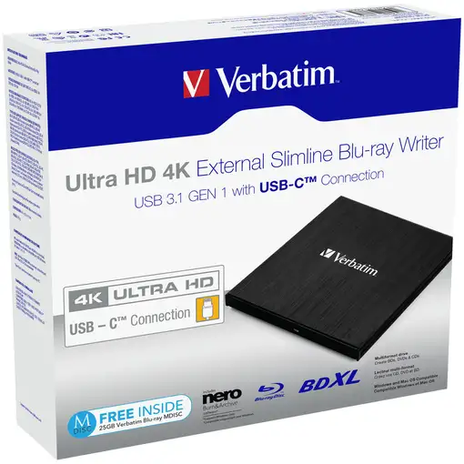 Verbatim 43888 unidad de disco óptico Blu-Ray DVD Combo Negro