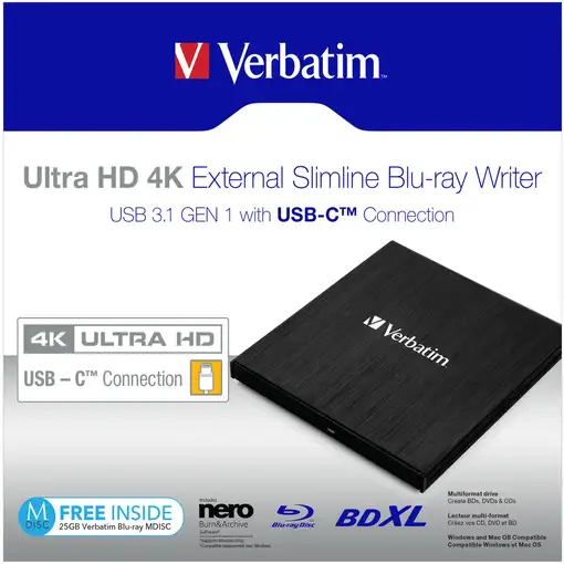 Verbatim 43888 unidad de disco óptico Blu-Ray DVD Combo Negro