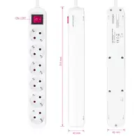 Nanocable Regleta de enchufes de 6 tomas con interruptor, 1.4 metros Blanca