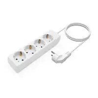 AISENS Base Multiple 4 Tomas Sin Interruptor Con Cable 3x1.5mm2, Blanco, 1.4m