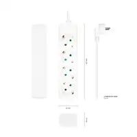 AISENS Base Multiple 4 Tomas Sin Interruptor Con Cable 3x1.5mm2, Blanco, 1.4m