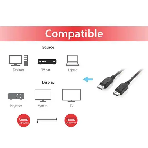 Equip 119333 Cable DisplayPort 1.2, 3,0 m, 4K/60 Hz
