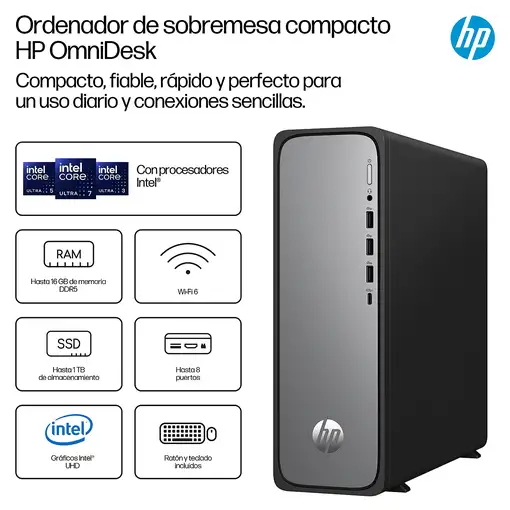 HP OmniDesk Slim Desktop S03-0012ns PC Intel® Core™ i5 i5-14400 16 GB DDR5-SDRAM 5