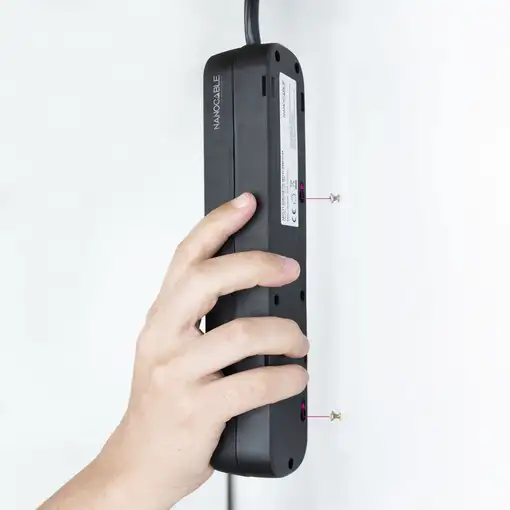 Nanocable Regleta de enchufes de 4 tomas con interruptor, 1.4 metros Negra