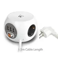Ewent EW3939 base múltiple 1,5 m 3 salidas AC Interior Blanco
