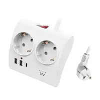 Ewent EW3870 base múltiple 1,5 m 3 salidas AC Interior Blanco