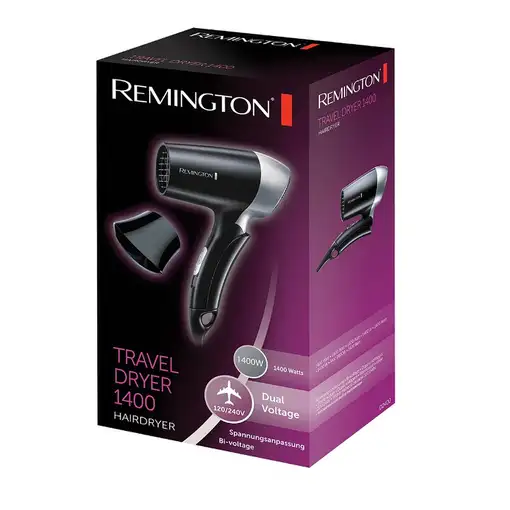 Remington D2400 secador 1400 W Negro, Plata