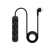 Nanocable Regleta de Enchufes con 4 Tomas, 1.4 m, Negro