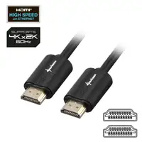 Sharkoon HDMI/HDMI 4K, 2m cable HDMI HDMI tipo A (Estándar) Negro