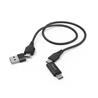 Hama 00201537 cable USB USB 2.0 1,5 m USB A/USB C USB C/Micro-USB B Negro