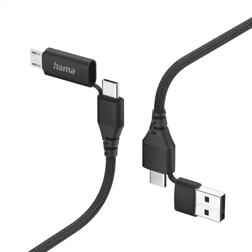 Hama 00201537 cable USB USB 2.0 1,5 m USB A/USB C USB C/Micro-USB B Negro