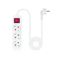 Nanocable Regleta de Enchufes con 3 Tomas con Interruptor, 1.4 m, Blanco