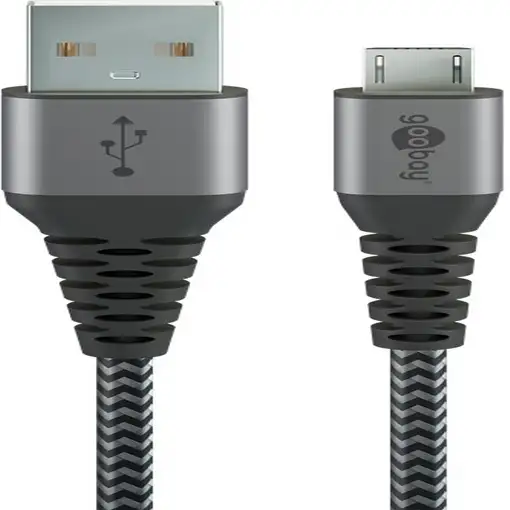 Goobay 49282 cable USB USB 2.0 1 m Micro-USB B USB A Negro, Gris