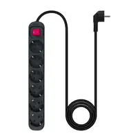 Nanocable Regleta de enchufes de 6 tomas con interruptor, 1.4 metros Negra