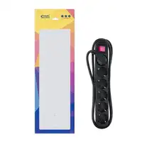 Nanocable Regleta de enchufes de 6 tomas con interruptor, 1.4 metros Negra