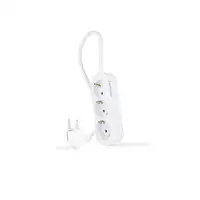 Nanocable Regleta de Enchufes con 3 Tomas, 1.4 m, Blanco