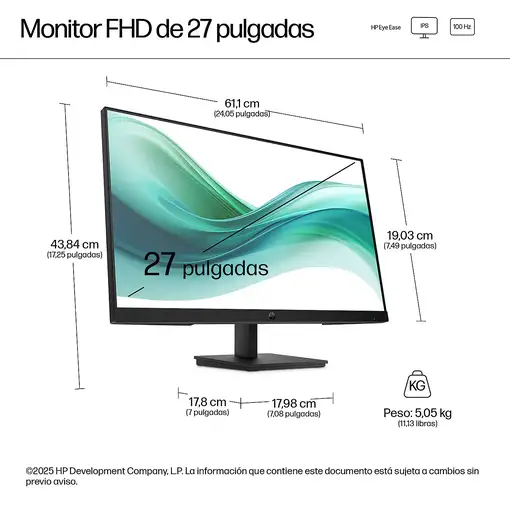HP Series 3 Pro Monitor FHD de la serie 3 Pro de 27 pulgadas: 327pf