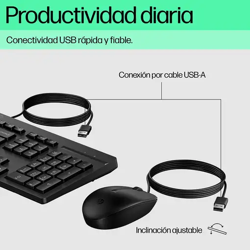 HP Combo de teclado y ratón con cable 225