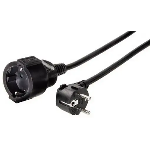 Hama | Cable alargador Schucko de 2m, con protección para niños, Color Negro