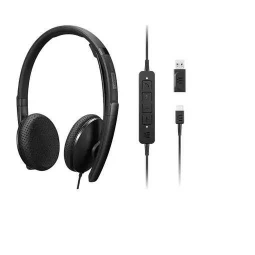 Lenovo 4XD1M39028 auricular y casco Auriculares Alámbrico Diadema USB Tipo C Negro