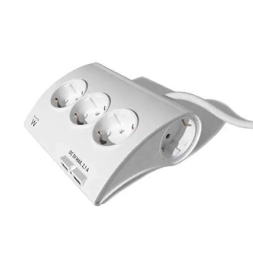 Ewent EW3935 base múltiple 1,5 m 5 salidas AC Interior Blanco