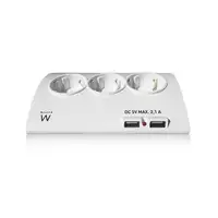 Ewent EW3935 base múltiple 1,5 m 5 salidas AC Interior Blanco