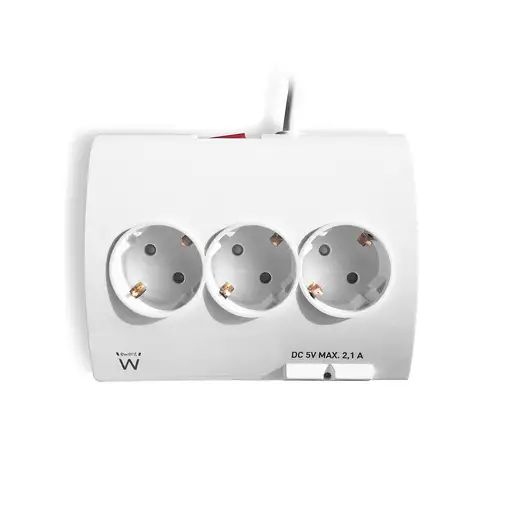Ewent EW3935 base múltiple 1,5 m 5 salidas AC Interior Blanco