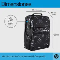 HP Mochila Campus XL con patrón de mármol