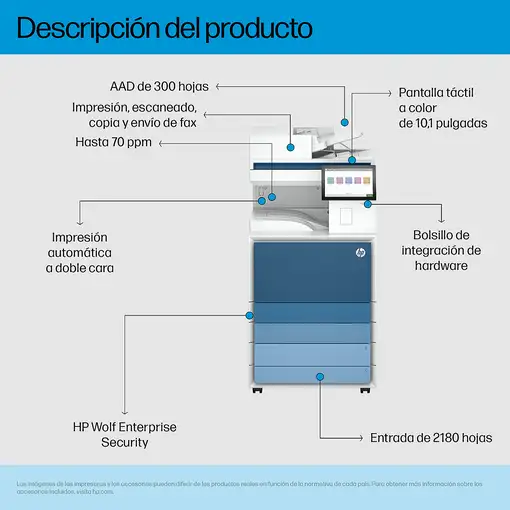 HP LaserJet Enterprise 8601dn Multifunction Blanco y negro Impresora, Solo Etherne