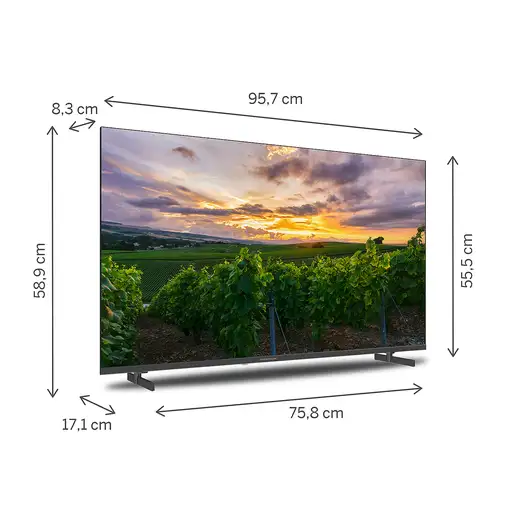 Thomson 43QA2S13 Televisor 109,2 cm (43\) 4K Ultra HD Smart TV Wifi Gris
