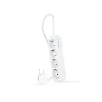 Nanocable Regleta de Enchufes con 4 Tomas, 1.4 m, Blanco