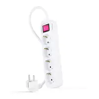 Nanocable Regleta de enchufes de 4 tomas con interruptor, 1.4 metros Blanca