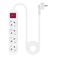 Nanocable Regleta de enchufes de 4 tomas con interruptor, 1.4 metros Blanca