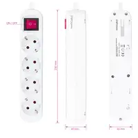 Nanocable Regleta de enchufes de 4 tomas con interruptor, 1.4 metros Blanca