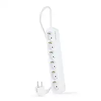Nanocable Regleta de Enchufes con 6 Tomas, 1.4 m, Blanco