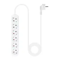 Nanocable Regleta de Enchufes con 6 Tomas, 1.4 m, Blanco