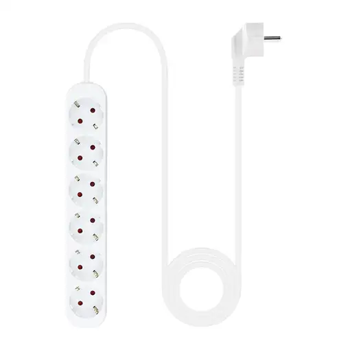 Nanocable Regleta de Enchufes con 6 Tomas, 1.4 m, Blanco