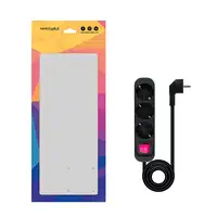 Nanocable Regleta de Enchufes con 3 Tomas con Interruptor, 1.4 m, Negro