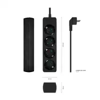 AISENS Base Multiple 4 Tomas Sin Interruptor Con Cable 3x1.5mm2, Negro, 1.4m