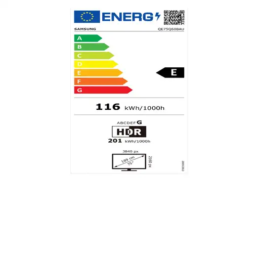 Samsung QE75Q60BAUXXC Televisor 190,5 cm (75\) 4K Ultra HD Smart TV Wifi Negro