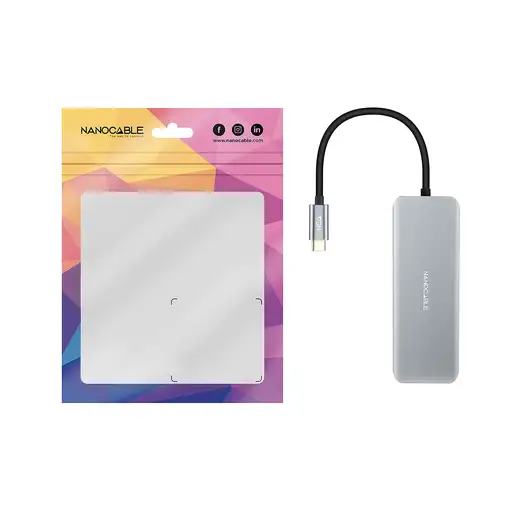 Nanocable HUB USB-C 6 en 1, Conversor USB-C 3.2 GEN1 5G a 2 x USB-A + 2 x USB-C +