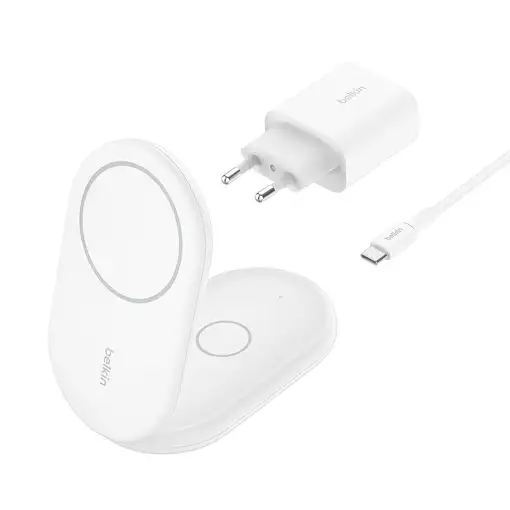 Belkin BoostCharge Auriculares, Smartphone Blanco USB Cargador inalámbrico Carga r