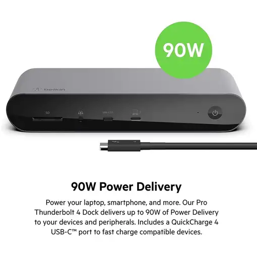 Belkin Thunderbolt 4 Dock Pro Alámbrico Negro