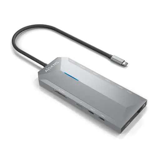 AISENS USB-C Dock 12 En 1, USB-C A 2xHDMI, 1xRJ45, 3xUSB-A, 2xUSB-C, 1xUSB-C PD, 1