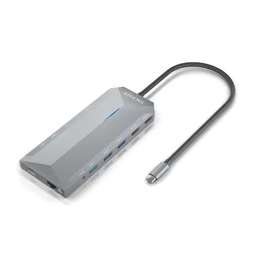 AISENS USB-C Dock 12 En 1, USB-C A 2xHDMI, 1xRJ45, 3xUSB-A, 2xUSB-C, 1xUSB-C PD, 1